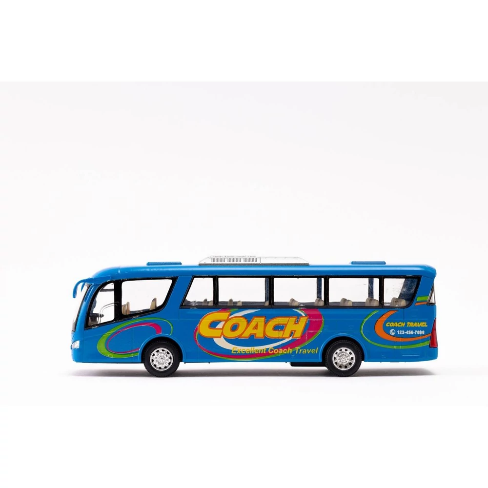 Kinsmart Coach Travel fém busz nyitható ajtókkal (többféle)