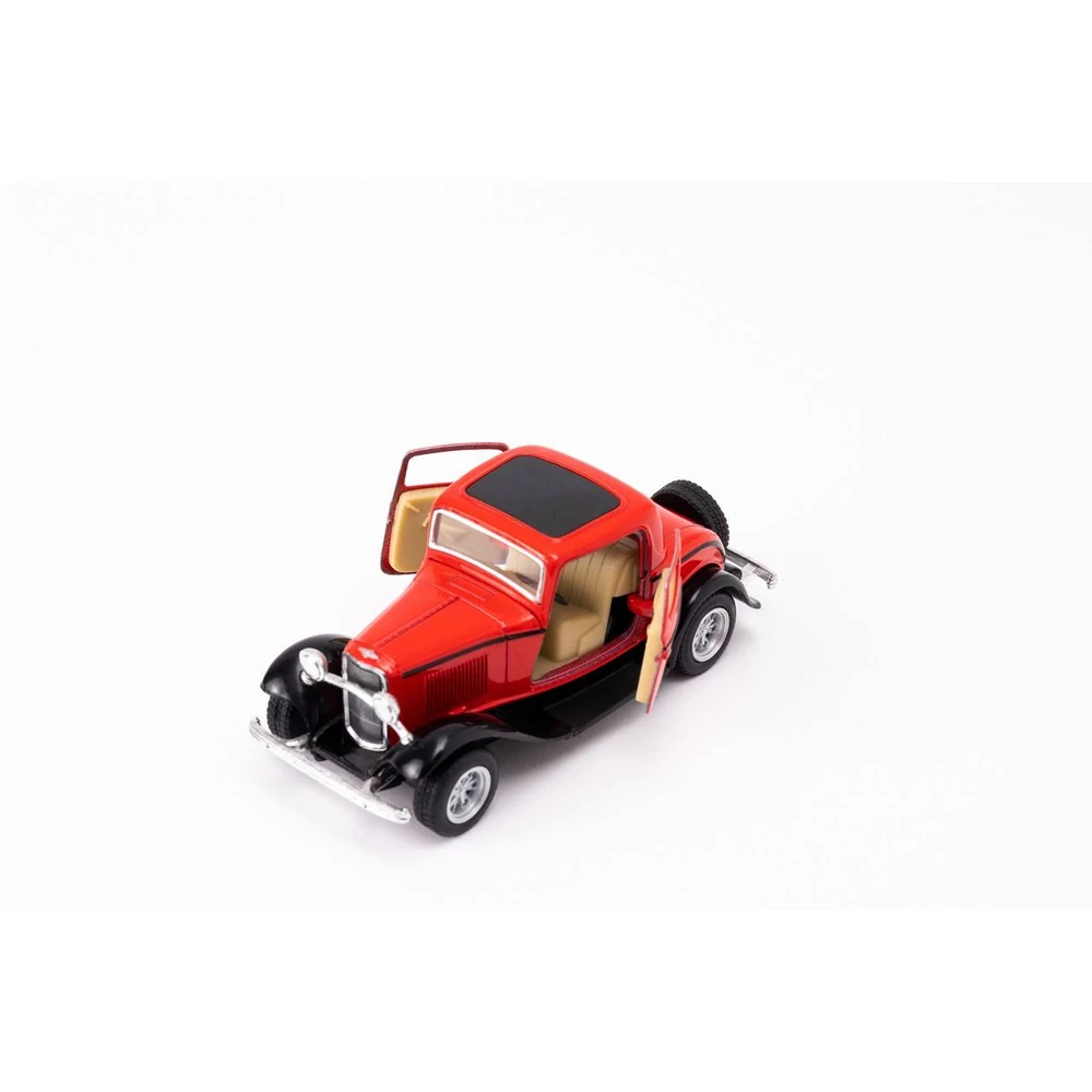 Kinsmart Ford 3 ablakos coupe 1932 fém autó nyitható ajtókkal 1:34 (többféle)