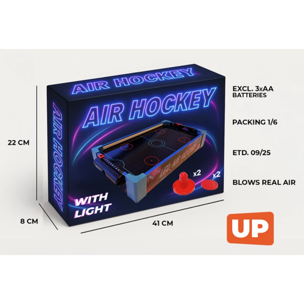 Asztali léghoki LED fénnyel – Mini arcade élmény otthonra