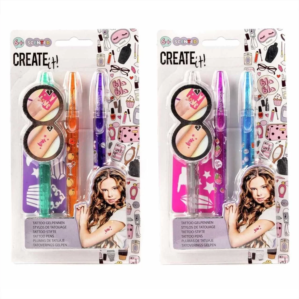 Canenco Create It! Tetováló zseléstoll szett sablonnal és ékkövekkel - többféle