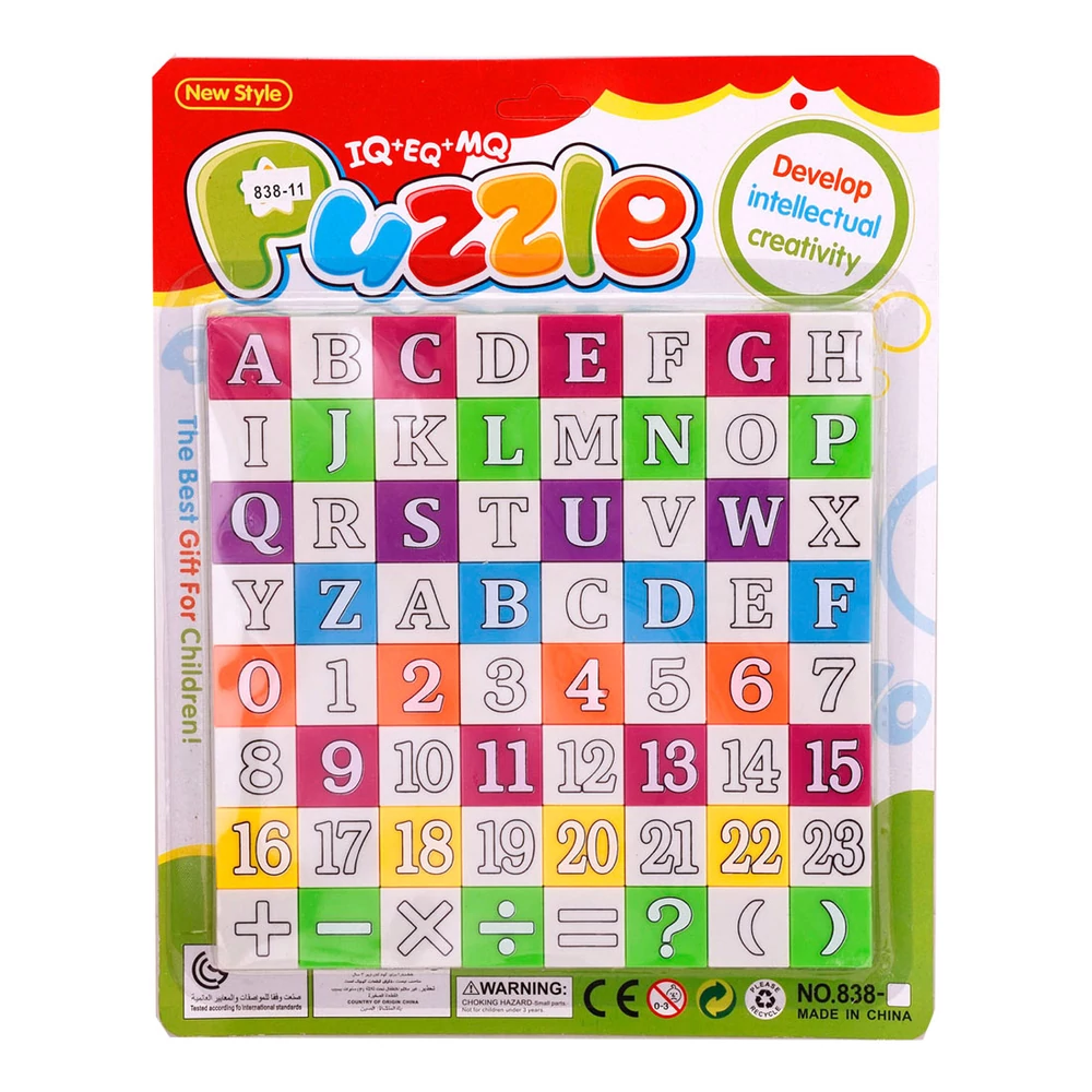 IQ Puzzle, Betûk és számok, 24x30 cm., lapon