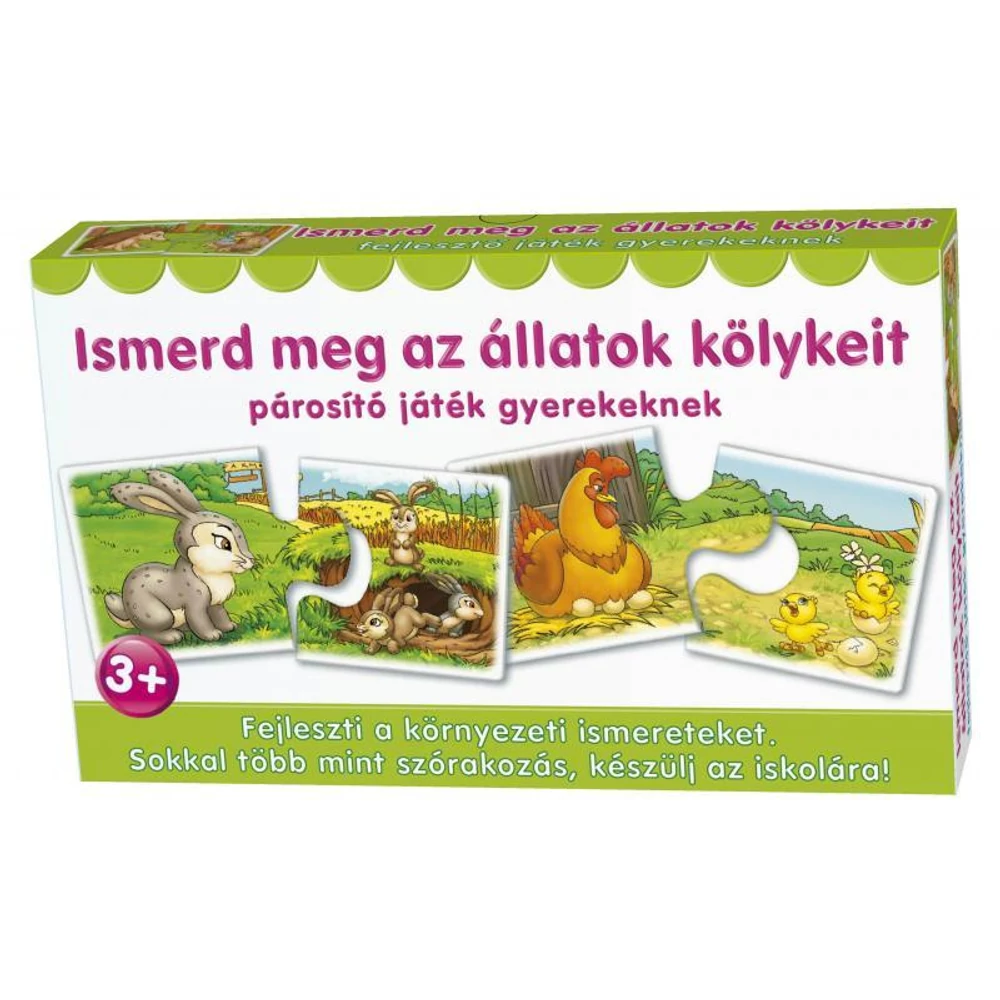 Keresd a párját, puzzle párosító játék, 12-féle, 28x17,5x4,5 cm dob.