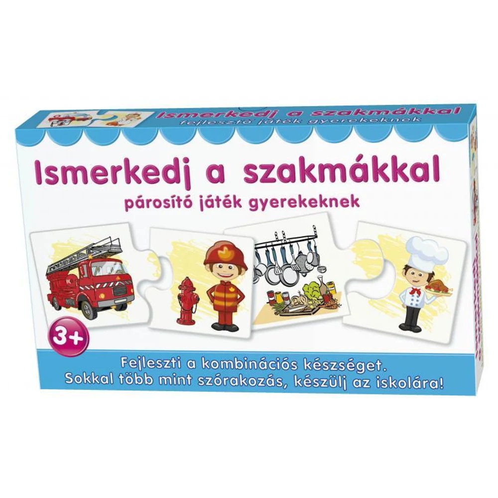 Keresd a párját, puzzle párosító játék, 12-féle, 28x17,5x4,5 cm dob.