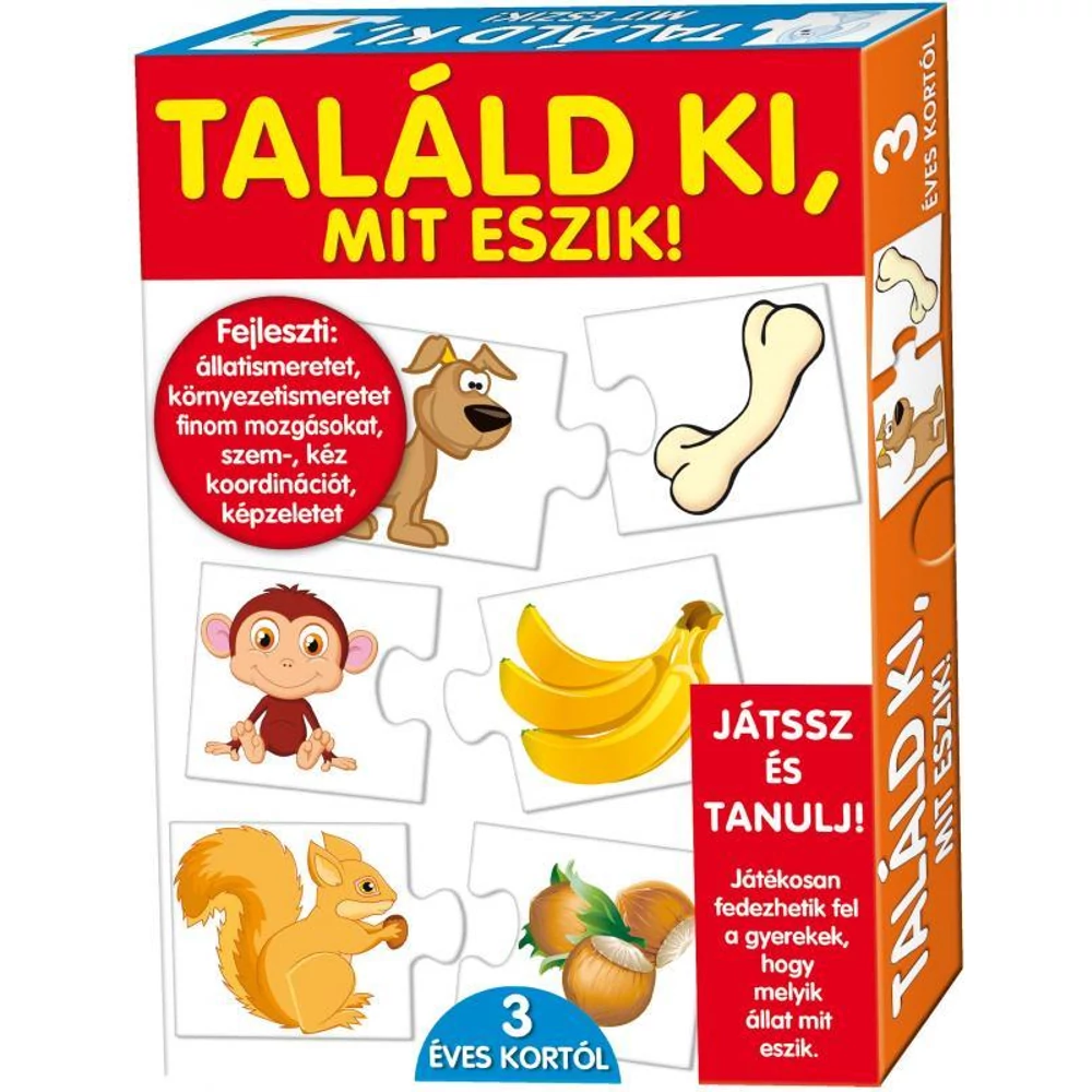 Keresd a párját, puzzle, Játszva ismerd meg!, 7-féle, 28x20x4 cm dob.