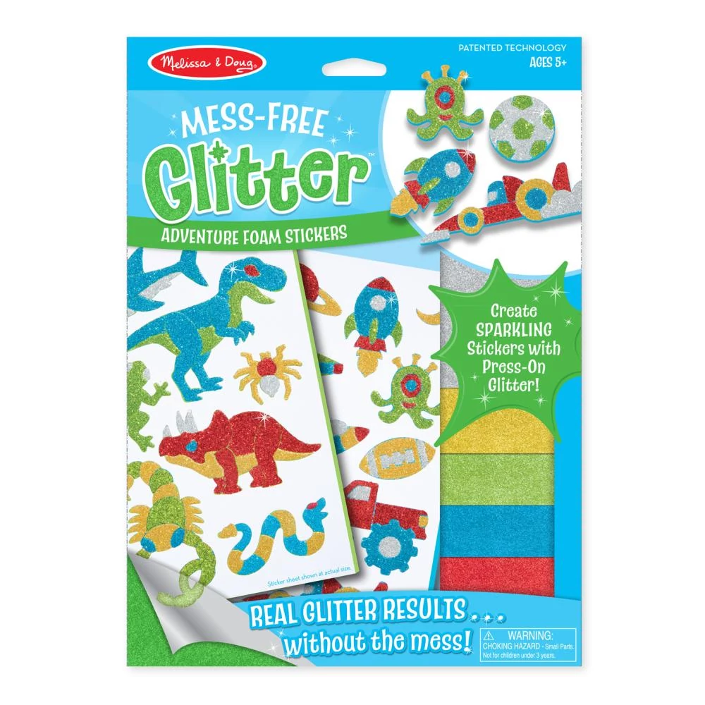Melissa & Doug Kreatív játék, Glitter pufi matrica készítő, kaland