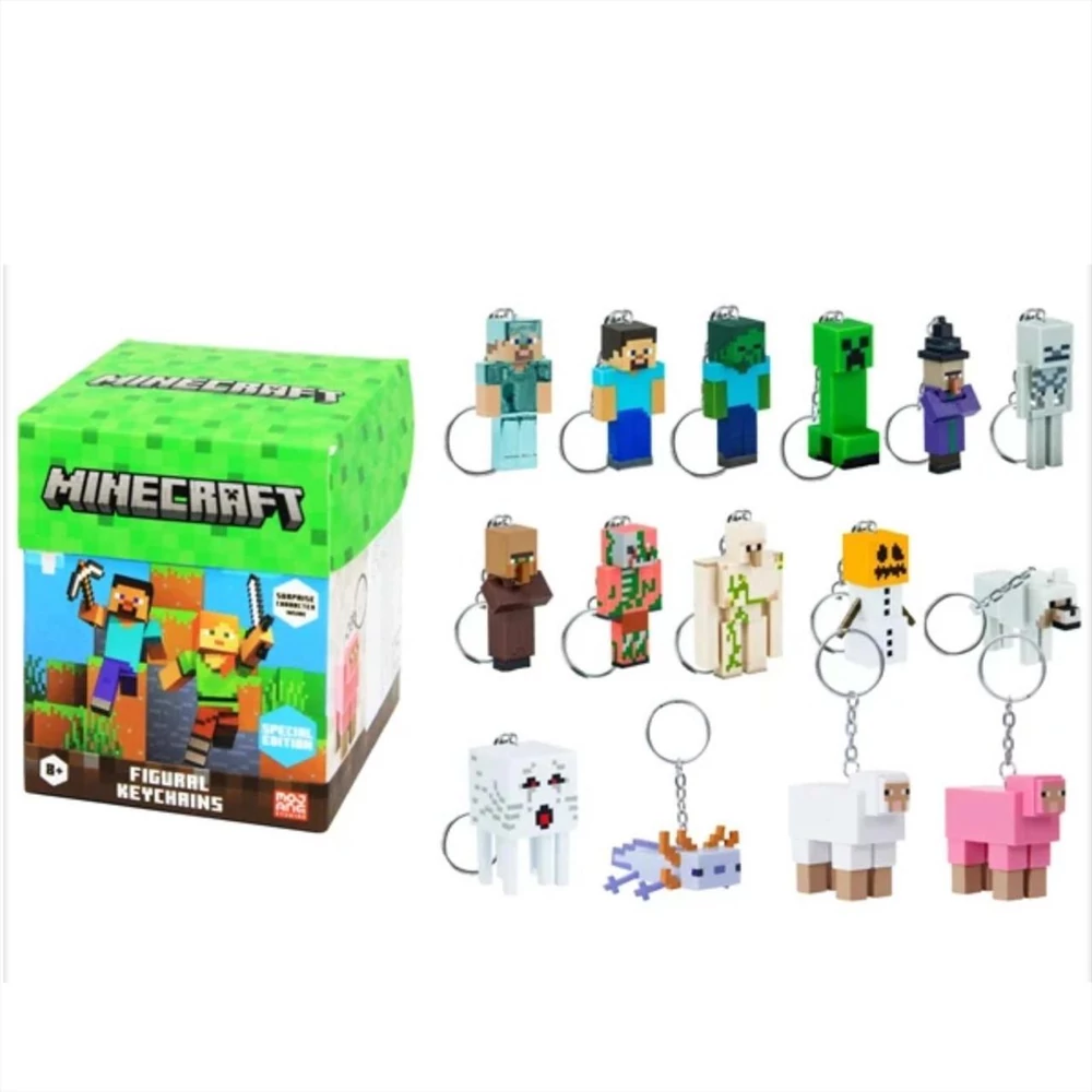 Minecraft meglepetés figura kulcstartó, 13 cm, 2. sorozat - többféle