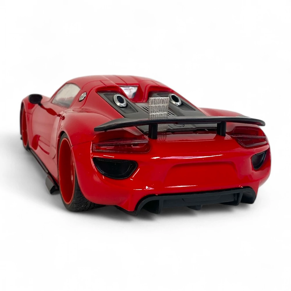 Autó, 'Porsche', el., vil., 2 szín, 32x14 cm (2 féle csom.) hátfalas plf. és dob. gombel.