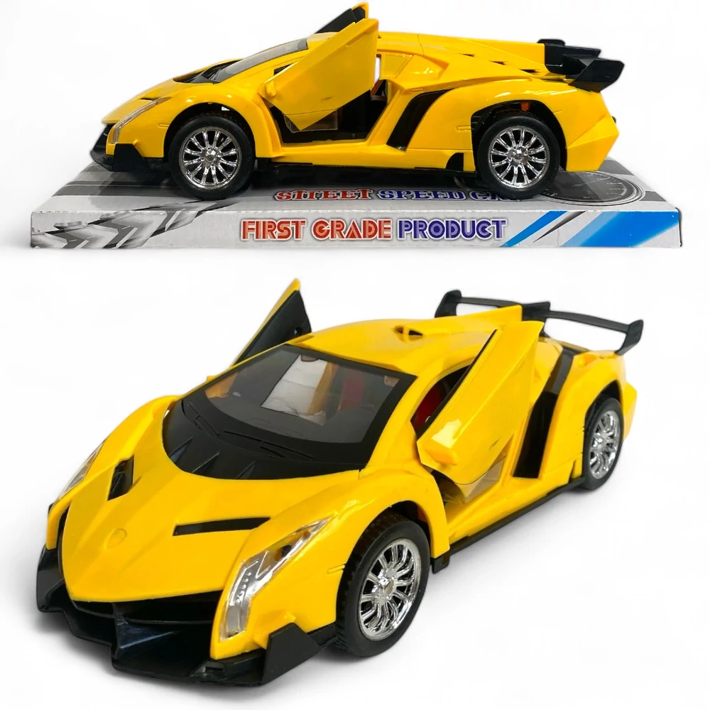 Autó, verseny, ajtónyitós, lend., Lamborghini, 2 szín, 33x11 cm plf.