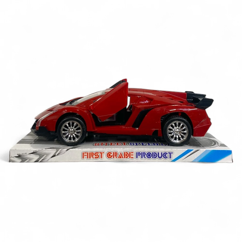 Autó, verseny, ajtónyitós, lend., Lamborghini, 2 szín, 33x11 cm plf.