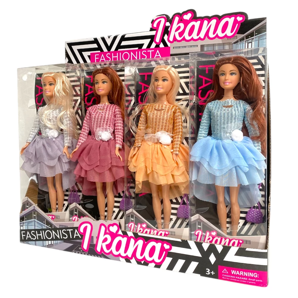 Baba, vékony, + kieg., 4 féle, 10x31 cm dob. 4 db/disp.