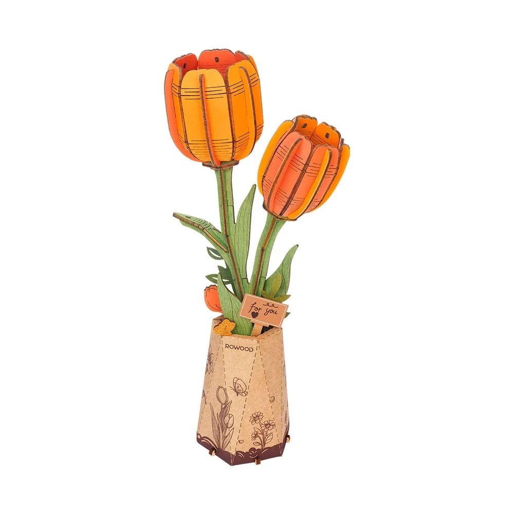 3D puzzle - Tulipán (narancs)