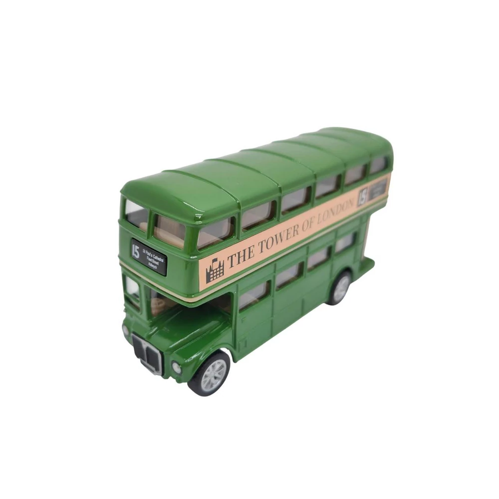Diecast British Vintage Busz fém autó nyitható ajtókkal- Többféle