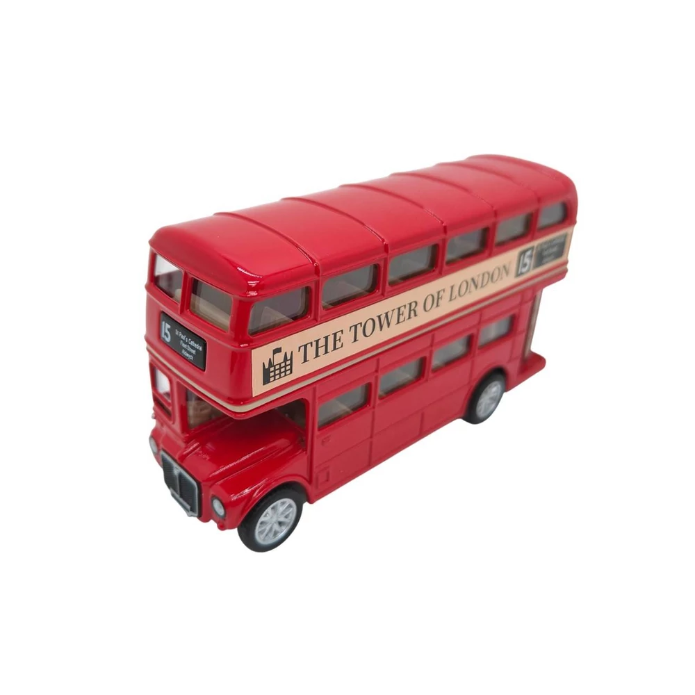 Diecast British Vintage Busz fém autó nyitható ajtókkal- Többféle