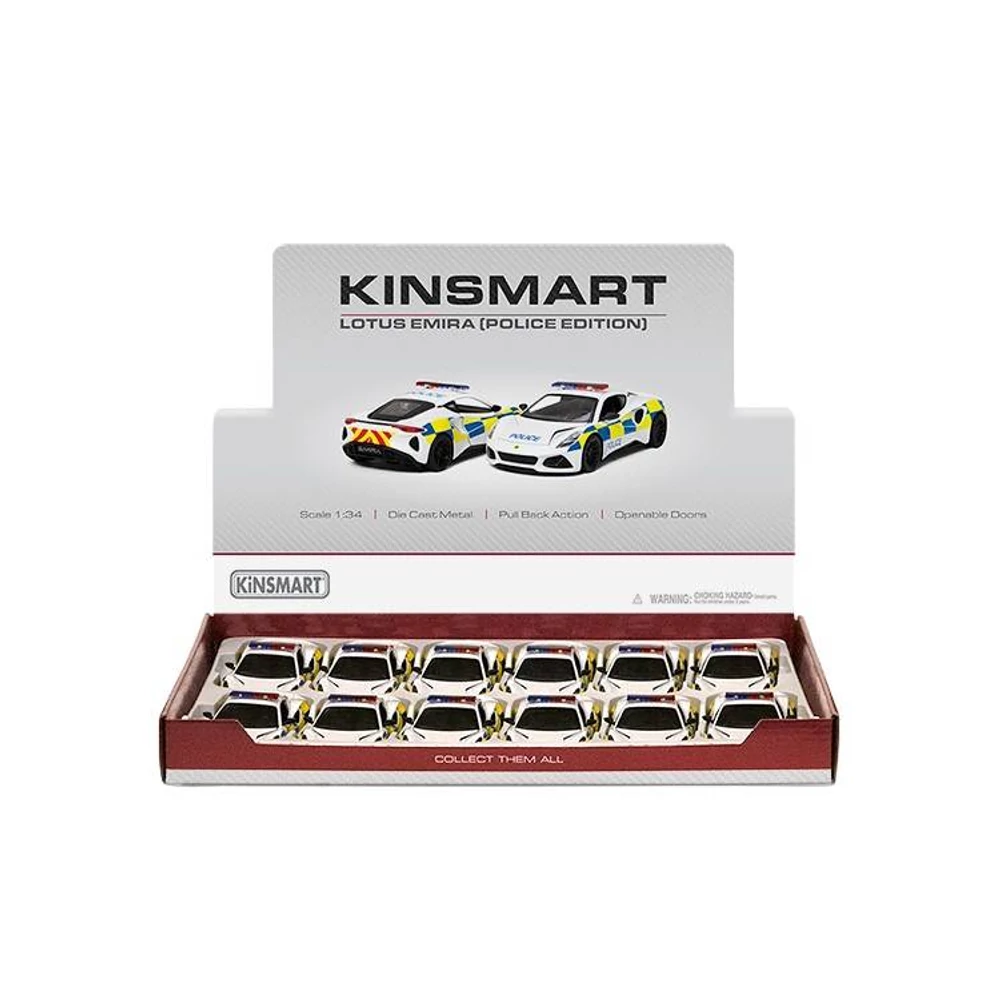 Kinsmart Lotus Emira (rendőr) fém autó nyitható ajtókkal  1:34