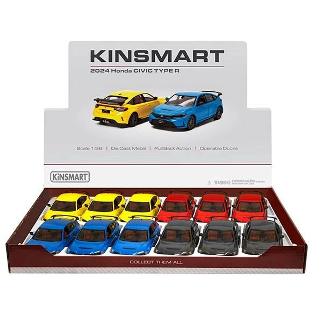 Kinsmart 2024 Honda Civic Type R fém autó nyitható ajtókkal 1:41- többféle