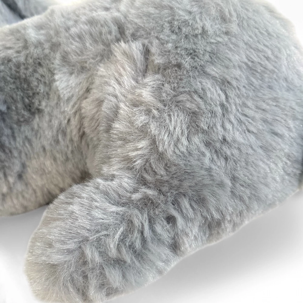 Plüss nyúl, szürke, ülõ, környezetbarát, 19 cm