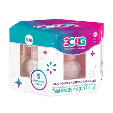 Make It Real, 3C4G, Pink &amp; Arany Kollekció, Körömlakk Hatszög 5Db-Os