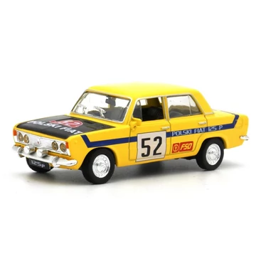 Fiat 125p Fém Rally Autó (1:43)- Sárga