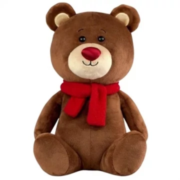 Fényes orrú plüss maci barna - 25 cm 