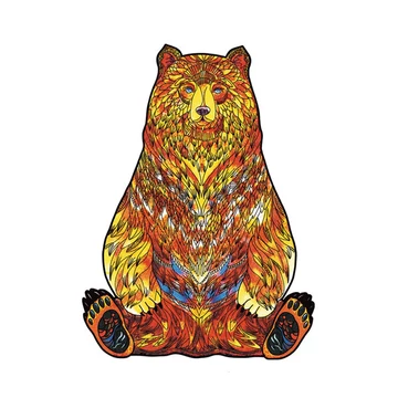 Fa puzzle, színes A4 méretű 150 db-os (medve)