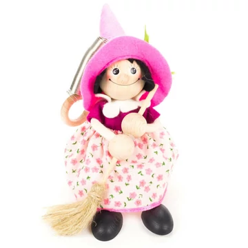 Rugós figura (boszi, rózsaszín kalappal)