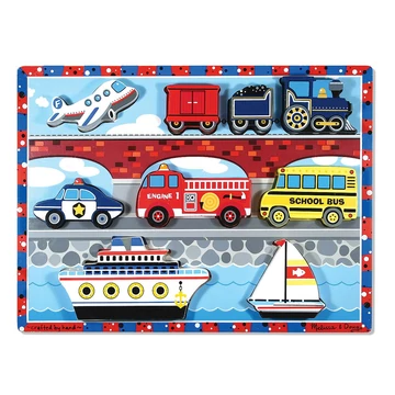 Melissa &amp; Doug Készségfejlesztő játék, Könnyen megfogható puzzle, járművek