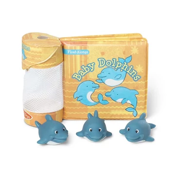 Melissa &amp; Doug, fürdőjáték, vízálló könyv, bébi delfinek