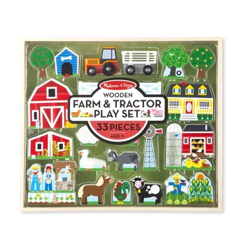 Melissa &amp; Doug Fa építőjáték, Farm és traktor