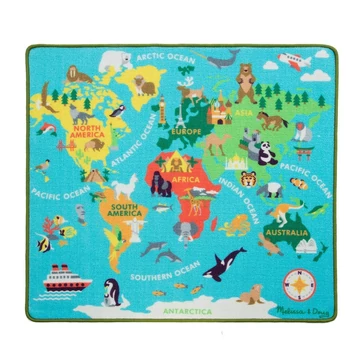 Melissa &amp; Doug Játszószőnyeg, 100x90 cm, a világ körül