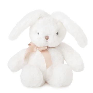 Plüss nyúl, fehér, ülõ, 18 cm