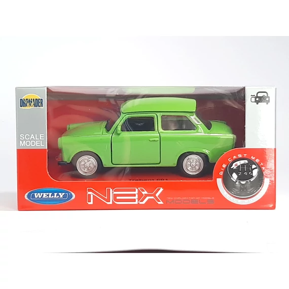 Welly Nex Trabant 601 Fém Kisautó (1:34) - Zöld (doboz nélkül)