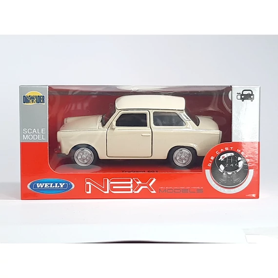 Welly Nex Trabant 601 Fém Kisautó (1:34) - Fehér (doboz nélkül)