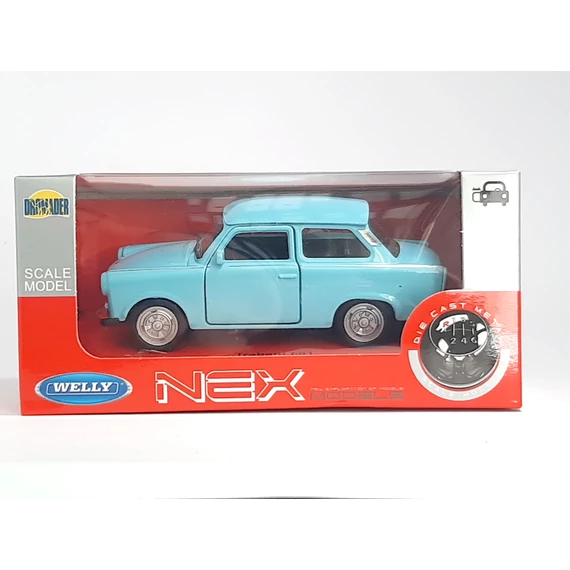 Welly Nex Trabant 601 Fém Kisautó (1:34) - Kék (doboz nélkül)