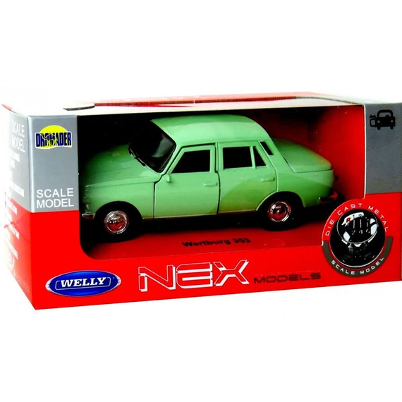 Welly Nex Wartburg 353 Fém Kisautó (1:32)- Zöld