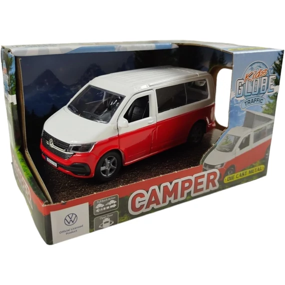 Kids Globe VW Transporter Camper Fém Kisautó 13,5 cm
