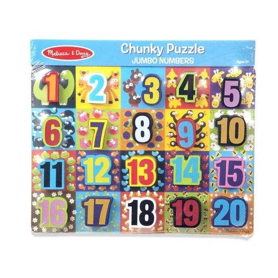 M&D, Fa Készségfejlesztő Játék, Óriás Puzzle, Számok