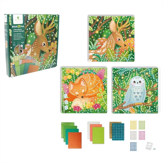 Sycomore Stick&#039;n Fun mozaikkép-készítő kis szett - erdei állatok