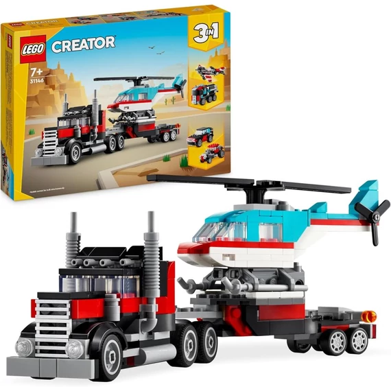 Lego Creator 3-in-1 Platós teherautó és helikopter (31146)