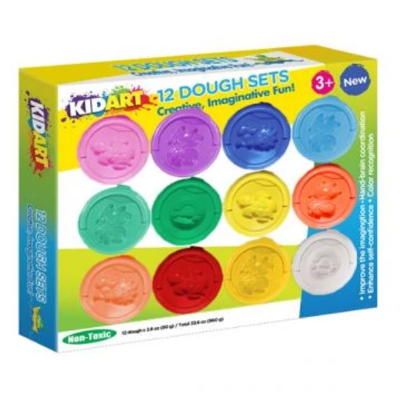 KIDART Kid Art: Pasztell színű gyurma szett, 12 db-os (DOP80/12-P)