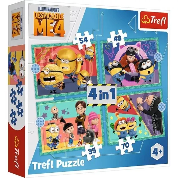 Trefl: Őrült Minyonok 4 az 1-ben puzzle - 35, 48, 54, 70 darabos (246574)