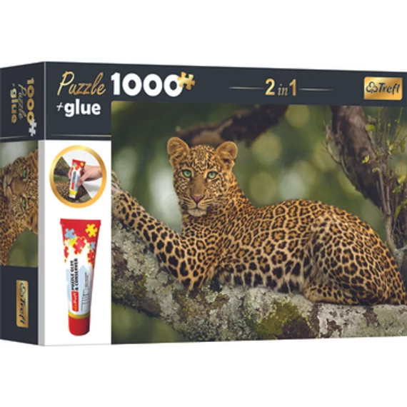 Trefl: Leopárd puzzle - 1000 darabos + ragasztó (10644)