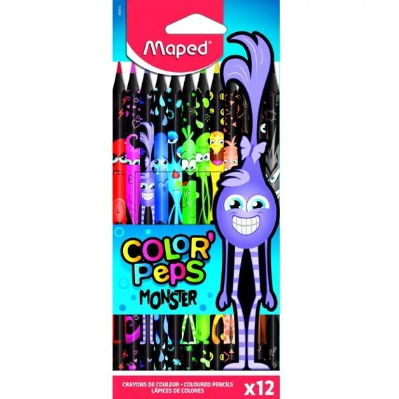 MAPED: Color Peps Monster színes ceruza készlet - háromszögletű 12 db (IMA862612)