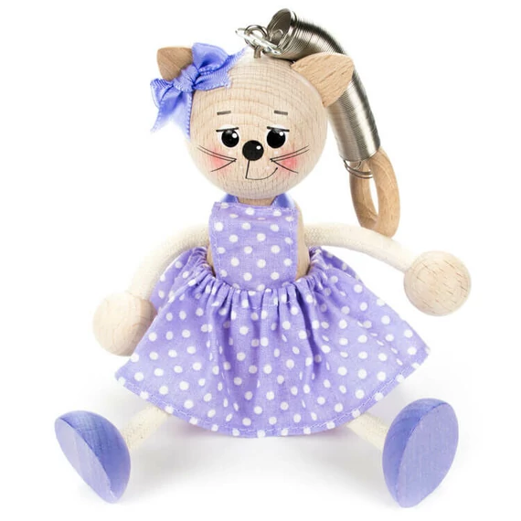 Rugós figura (cica lány, lila)