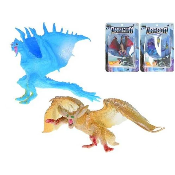 Műanyag sárkány 8-10cm sárga