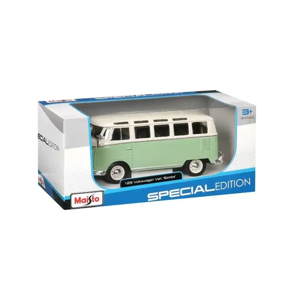 Maisto Volkswagen Van "Samba" fém és műanyag autó 1:24