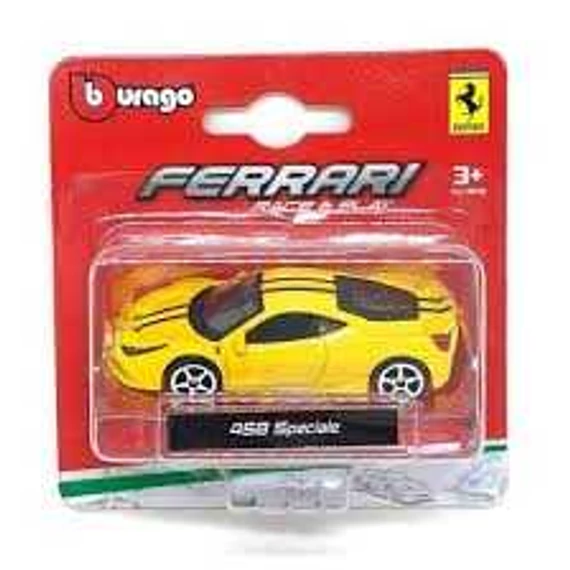 Bburago Race and Play Ferrari 458 Speciale sárga fém autó 1:64