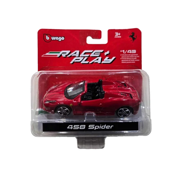 Bburago Race and Play Ferrari 458 Spider fém autó 1:64