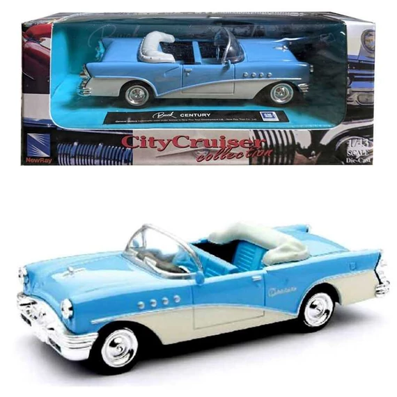 CityCruiser 1955 Buick Century fém autó 1:43 kék/fehér