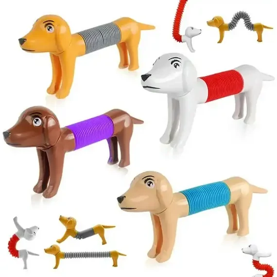Rugós kutya figura zsemleszínű