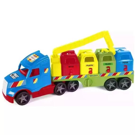 Wader: Magic Truck Basic szelektív kukásautó 79 cm (36321)